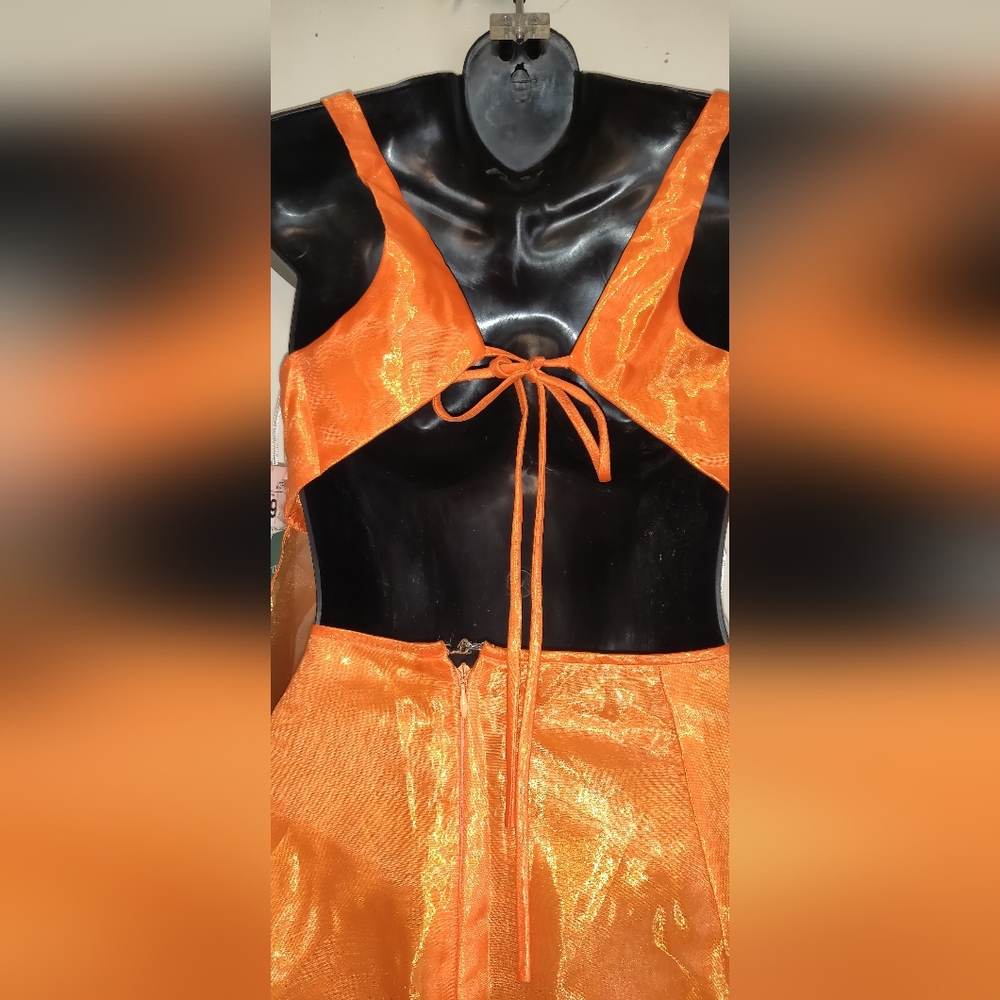 ⬇️REDUCED⬇️ GUNNE SAX Orange Chiffon 2pc Dress Size 9 NWT Vintage FLAWED Jessica - Picture 6 of 16